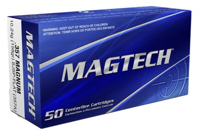Magtech Range/Training .357 Magnum 158-Grain Semi-Jacketed Soft Point Flat Handgun Ammunition, 50 Rounds