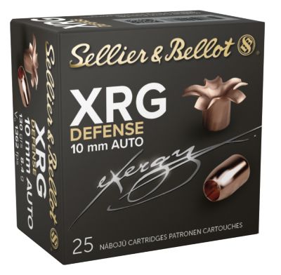 Sellier & Bellot XRG Defense 10mm Auto 130-Grain Solid Copper Hollow Point Handgun Ammunition, 25 Rounds