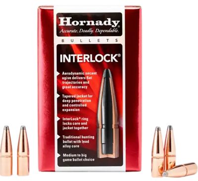 Hornady InterLock .405 Caliber 300-Grain Spire Point Reloading Rifle Bullets, 50 Rounds