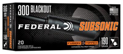 Federal Fusion .300 AAC Blackout 190-Grain Fusion Tipped Rifle Ammunition, 20 Rounds