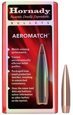Hornady .22 Caliber 77-Grain Hollow Point Boat Tail Reloading Rifle Bullets, 100 Rounds