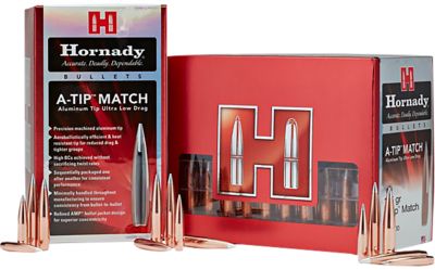 Hornady .22 Caliber 76-Grain A-Tip Match Reloading Rifle Bullets, 100 Rounds
