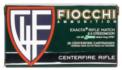 Fiocchi Hyperformance Compete 6.5 Creedmoor 142-Grain Sierra MatchKing BTHP Rifle Ammunition, 20 Rounds