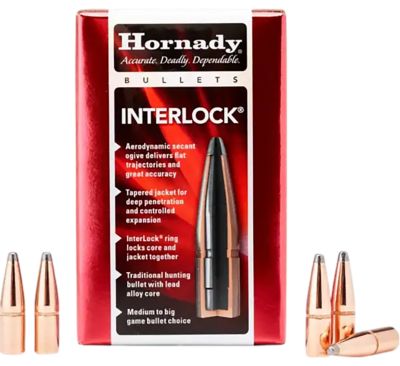 Hornady InterLock 6.5mm 160-Grain Round Nose Reloading Rifle Bullets, 100 Rounds