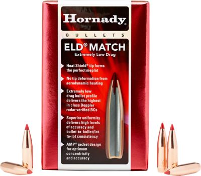 Hornady 6.5mm 140-Grain Extremely Low Drag-Match Reloading Rifle Bullets, 500 Rounds