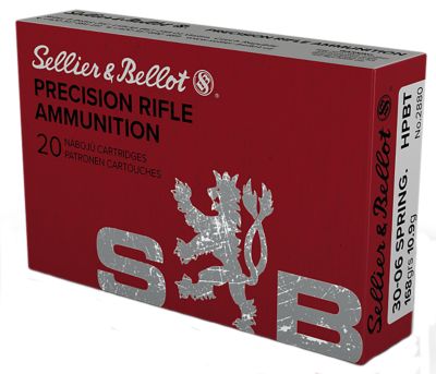 Sellier & Bellot .30-06 Springfield 168-Grain Hollow Point Boat Tail Rifle Ammunition, 20 Rounds