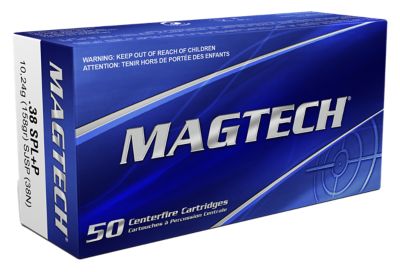 Magtech Range/Training .38 Special 158-Grain Semi Jacketed Soft Point Handgun Ammunition, 50 Rounds