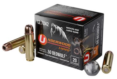 Underwood Ammo XTP .50 Beowulf 350-Grain Jacketed Hollow Point Rifle Ammunition, 20 Rounds