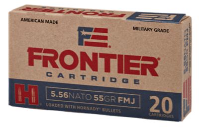 Frontier Cartridge Military Grade 5.56x45mm NATO 62-Grain Full Metal Jacket Rifle Ammunition, 20 Rounds