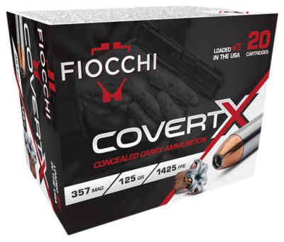 Fiocchi CovertX .357 Magnum 125-Grain Jacketed Hollow Point Handgun Ammunition, 20 Rounds