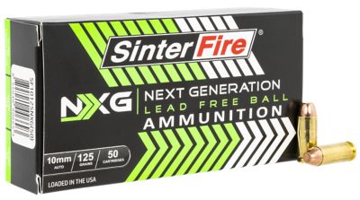 SinterFire Next Generation (NXG) 10mm Auto 125-Grain Lead Free Ball Handgun Ammunition, 50 Rounds
