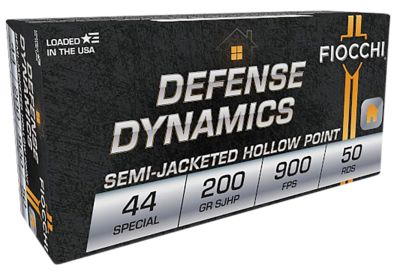 Fiocchi Defense Dynamics .44 Special 200-Grain Semi Jacketed Hollow Point Handgun Ammunition, 50 Rounds