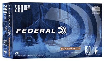 Federal Power-Shok .280 Remington 150-Grain Soft Point Rifle Ammunition, 20 Rounds