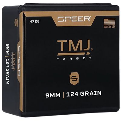 Speer Ammo 9mm 124-Grain Total Metal Jacket Reloading Rifle Bullets, 600 Rounds