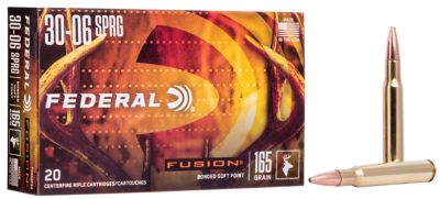 Federal Fusion .30-06 Springfield 165-Grain Bonded Soft Point Rifle Ammunition, 20 Rounds