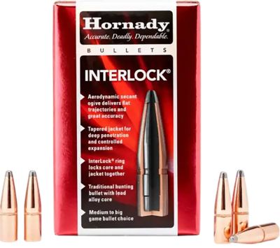 Hornady InterLock .30 Caliber 150-Grain Boat Tail Soft Point Reloading Rifle Bullets, 100 Rounds