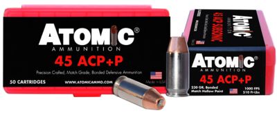 Atomic Ammunition Precision Craft .45 ACP 230-Grain Bonded Match Hollow Point Handgun Ammunition, 50 Rounds