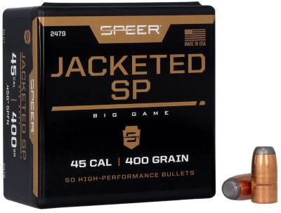 Speer Ammo Hot-Cor .45 Caliber 400-Grain Soft Point Flat Nose Reloading Rifle Bullets, 50 Rounds