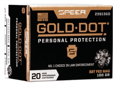 Speer Ammo Gold Dot Personal Protection .327 Federal Magnum 100-Grain Hollow Point Handgun Ammunition, 20 Rounds