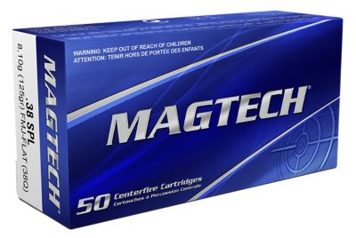 Magtech Range/Training .38 Special 125-Grain Full Metal Jacket Flat Point Handgun Ammunition, 50 Rounds