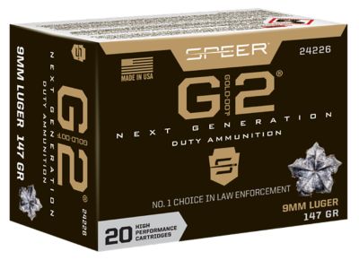 Speer Ammo Gold Dot 9mm Luger 147-Grain G2 Handgun Ammunition, 20 Rounds