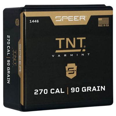 Speer Ammo TNT .27 Caliber 90-Grain Hollow Point Reloading Rifle Bullets, 100 Rounds