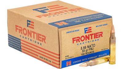 Frontier Cartridge Military Grade 5.56x45mm NATO 55-Grain Full Metal Jacket Rifle Ammunition, 150 Rounds
