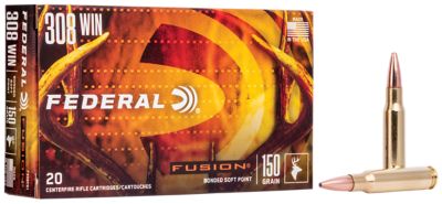 Federal Fusion .308 Win 150-Grain Bonded Soft Point Rifle Ammunition, 20 Rounds