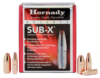 Hornady Sub-X .45 Caliber 395-Grain Subsonic-eXpanding Reloading Rifle Bullets, 50 Rounds