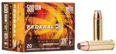 Federal Fusion Handgun .500 S&W Magnum 325-Grain Fusion Soft Point Handgun Ammunition, 20 Rounds