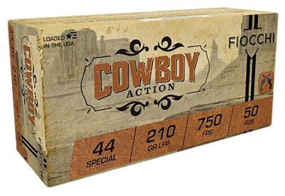 Fiocchi Cowboy Action .44 Special 210-Grain Lead Flat Point Handgun Ammunition, 50 Rounds