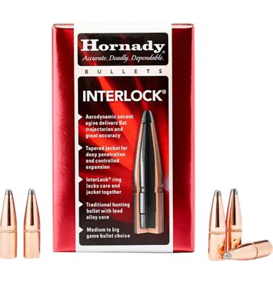 Hornady InterLock 7.62mm 123-Grain Soft Point Reloading Rifle Bullets, 100 Rounds