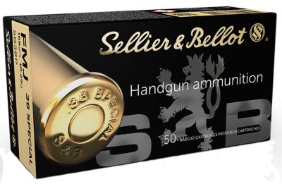 Sellier & Bellot .38 Special 158-Grain Full Metal Jacket Handgun Ammunition, 50 Rounds