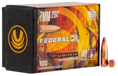Federal Fusion Component 7mm 140-Grain Fusion Soft Point Reloading Rifle Bullets, 100 Rounds