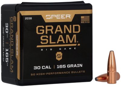 Speer Ammo Grand Slam .30 Caliber 165-Grain Soft Point Reloading Rifle Bullets, 50 Rounds