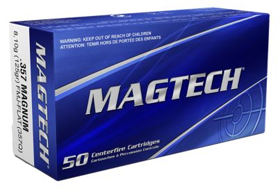 Magtech Range/Training .357 Magnum 125-Grain Full Metal Jacket Flat Point Handgun Ammunition, 50 Rounds