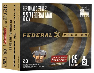 Federal Hydra-Shok .327 Federal Magnum 85-Grain Jacketed Hollow Point Handgun Ammunition, 20 Rounds