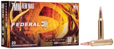 Federal Fusion 7mm Remington 150-Grain Bonded Soft Point Rifle Ammunition, 20 Rounds