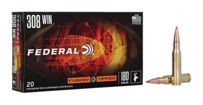 Federal Fusion .308 Win 180-Grain Bonded Soft Point Rifle Ammunition, 20 Rounds, F308TFS3