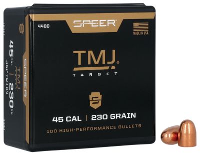 Speer Ammo .45 Caliber 230-Grain Total Metal Jacket Reloading Rifle Bullets, 100 Rounds