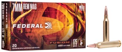 Federal Fusion 7mm Remington 175-Grain Bonded Soft Point Rifle Ammunition, 20 Rounds
