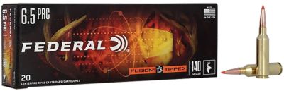 Federal Fusion 6.5 PRC 140-Grain Tipped Fusion Rifle Ammunition, 20 Rounds