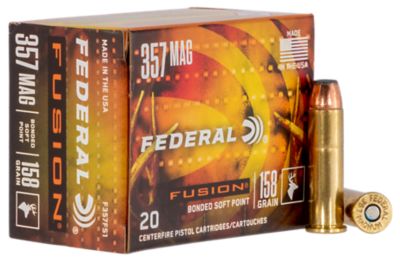 Federal Fusion Handgun .357 Magnum 158-Grain Fusion Soft Point Handgun Ammunition, 20 Rounds