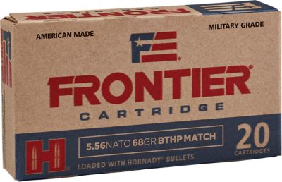 Frontier Cartridge Military Grade 5.56x45mm NATO 68-Grain Hollow Point Boat Tail Match Rifle Ammunition, 20 Rounds