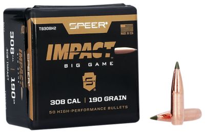 Speer Ammo Impact .30 Caliber 190-Grain Speer Impact Reloading Rifle Bullets, 50 Rounds