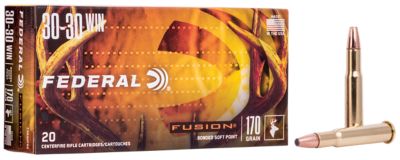 Federal Fusion .30-30 Win 170-Grain Bonded Soft Point Rifle Ammunition, 20 Rounds