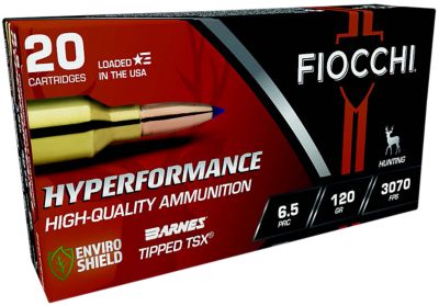 Fiocchi Hyperformance 6.5 PRC 120-Grain Barnes Tipped TSX Rifle Ammunition, 20 Rounds