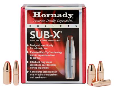Hornady Sub-X .35 Caliber 250-Grain Subsonic-eXpanding Reloading Rifle Bullets, 100 Rounds