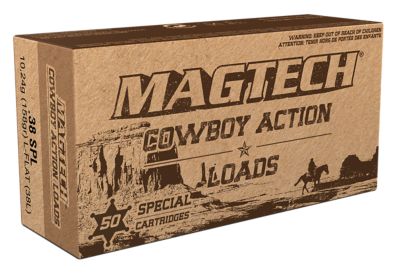 Magtech Cowboy Action .38 Special 158-Grain Lead Flat Nose Handgun Ammunition, 50 Rounds