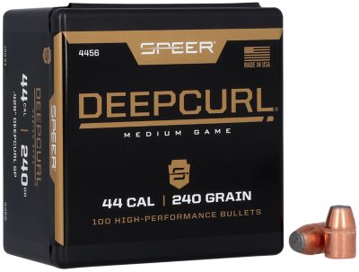 Speer Ammo DeepCurl .44 Caliber 240-Grain Soft Point Reloading Rifle Bullets, 100 Rounds